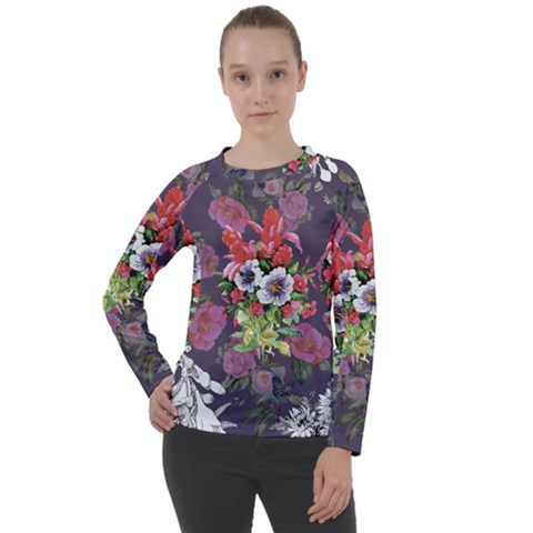 Purple Flowers Women s Long Sleeve Raglan Tee by goljakoff