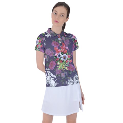 Purple Flowers Women s Polo Tee by goljakoff