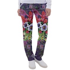 Purple Flowers Women s Casual Pants by goljakoff