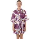 Rose flowers Half Sleeve Satin Kimono  View1