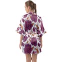 Rose flowers Half Sleeve Satin Kimono  View2