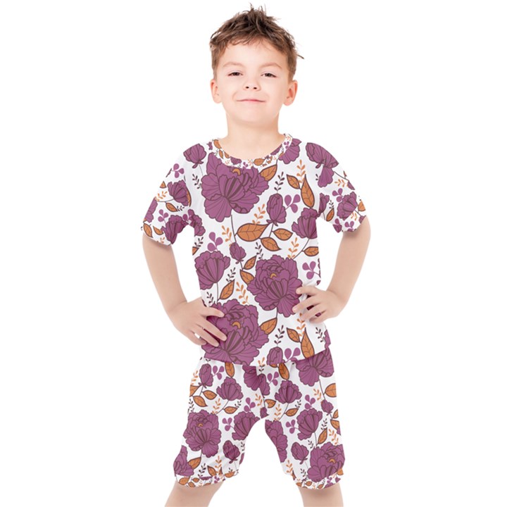 Rose flowers Kids  Tee and Shorts Set