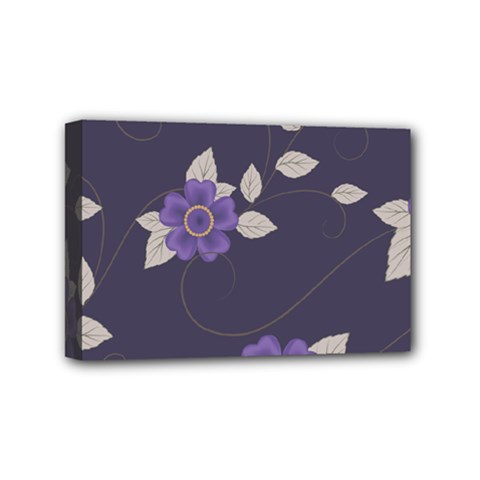 Purple Flowers Mini Canvas 6  X 4  (stretched) by goljakoff