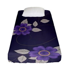 Purple Flowers Fitted Sheet (single Size) by goljakoff