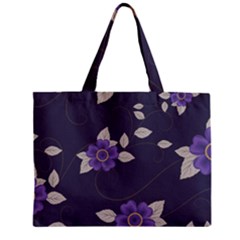 Purple Flowers Zipper Mini Tote Bag by goljakoff