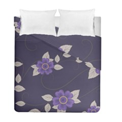 Purple Flowers Duvet Cover Double Side (full/ Double Size) by goljakoff