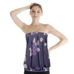 Purple Flowers Strapless Top by goljakoff