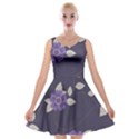 Purple flowers Velvet Skater Dress View1