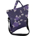 Purple flowers Fold Over Handle Tote Bag View1