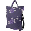 Purple flowers Fold Over Handle Tote Bag View2