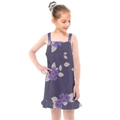 Purple Flowers Kids  Overall Dress by goljakoff