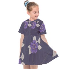 Purple Flowers Kids  Sailor Dress by goljakoff