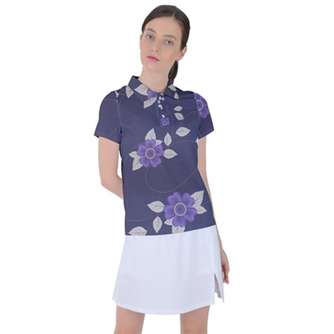 Purple Flowers Women s Polo Tee by goljakoff