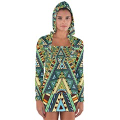 Native Ornament Long Sleeve Hooded T-shirt by goljakoff