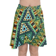 Native Ornament Chiffon Wrap Front Skirt by goljakoff