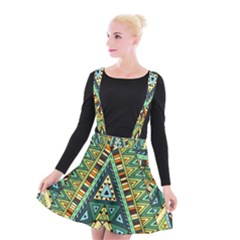 Native Ornament Suspender Skater Skirt by goljakoff