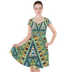 Native Ornament Cap Sleeve Midi Dress by goljakoff