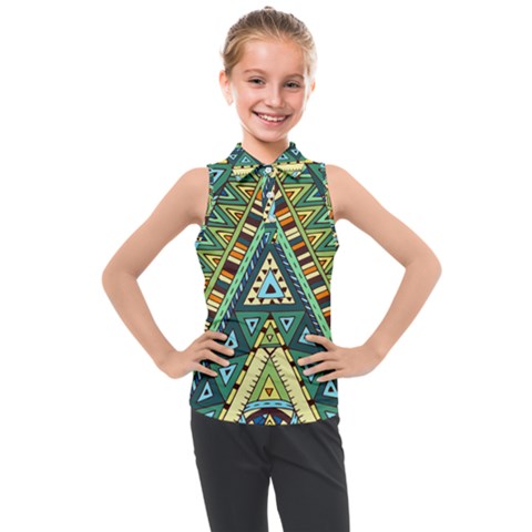 Native Ornament Kids  Sleeveless Polo Tee by goljakoff