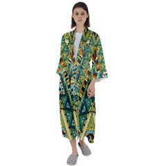 Native Ornament Maxi Satin Kimono by goljakoff