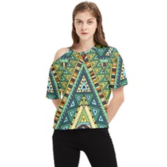 Native Ornament One Shoulder Cut Out Tee by goljakoff