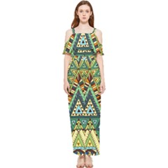 Native Ornament Draped Sleeveless Chiffon Jumpsuit by goljakoff