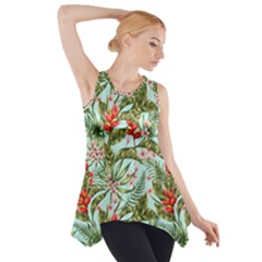 Tropical Flowers Side Drop Tank Tunic by goljakoff