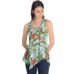 Tropical Flowers Sleeveless Tunic by goljakoff