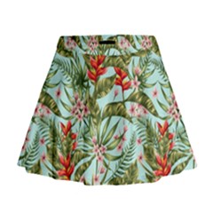 Tropical Flowers Mini Flare Skirt by goljakoff