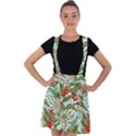 Tropical flowers Velvet Suspender Skater Skirt View1