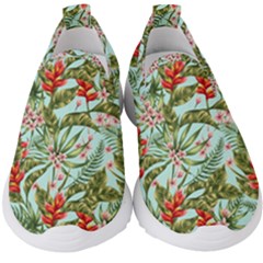 Tropical Flowers Kids  Slip On Sneakers by goljakoff