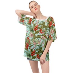 Tropical Flowers Oversized Chiffon Top