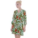 Tropical flowers Open Neck Shift Dress View1