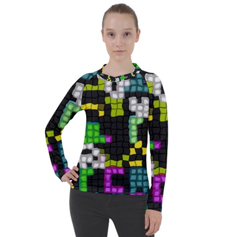 Drawn Squares                                                   Women s Pique Long Sleeve Tee by LalyLauraFLM