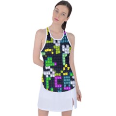 Drawn Squares                                                    Racer Back Mesh Tank Top by LalyLauraFLM