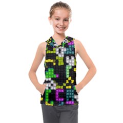 Drawn Squares                                                  Kids  Sleeveless Hoodie by LalyLauraFLM