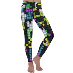 Drawn Squares                                                    Kids  Lightweight Velour Classic Yoga Leggings by LalyLauraFLM