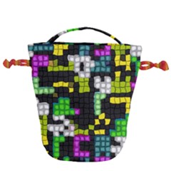 Drawn Squares                                                     Drawstring Bucket Bag by LalyLauraFLM