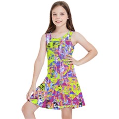 Green Blue Texture                                                      Kids  Lightweight Sleeveless Dress