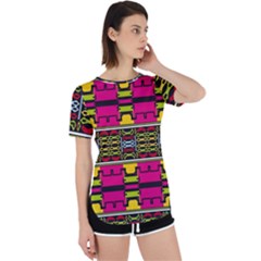 Pink Yellow Green Shapes                                                       Perpetual Short Sleeve T-shirt