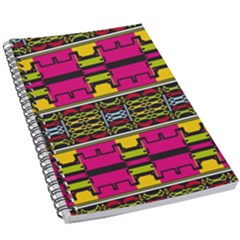 Pink Yellow Green Shapes                                                       5 5  X 8 5  Notebook New