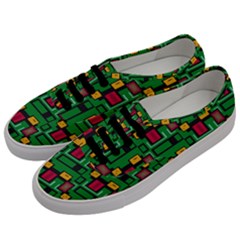 Rectangles On A Green Background                                                       Men s Classic Low Top Sneakers by LalyLauraFLM