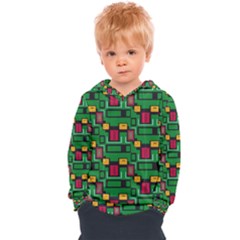 Rectangles On A Green Background                                                      Kids  Overhead Hoodie by LalyLauraFLM