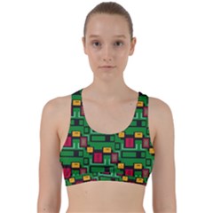 Rectangles On A Green Background                                                           Back Weave Sports Bra by LalyLauraFLM