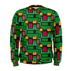 Rectangles On A Green Background                                                         Men s Sweatshirt by LalyLauraFLM