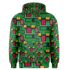 Rectangles On A Green Background                                                        Men s Pullover Hoodie by LalyLauraFLM