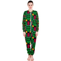 Rectangles On A Green Background                                                        Onepiece Jumpsuit (ladies) by LalyLauraFLM