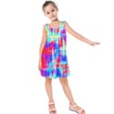 Red blue messy stripes                                                        Kid s Sleeveless Dress View1