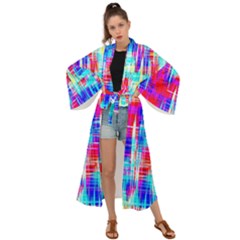 Red Blue Messy Stripes                                                      Maxi Kimono by LalyLauraFLM