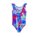 Red blue messy stripes                                                        Kids  Frill Swimsuit View2