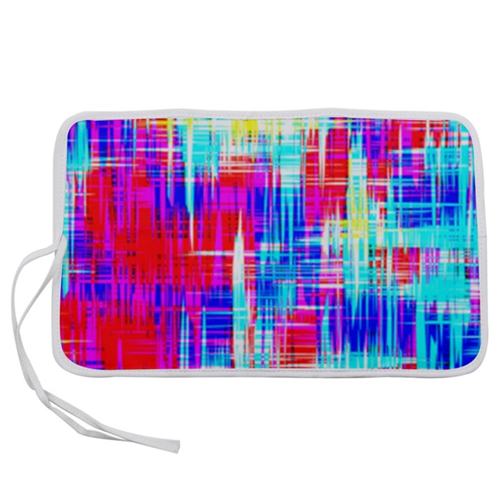 Red blue messy stripes                                                     Pen Storage Case (M)